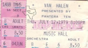7/12/1979 Van Halen - Houston, TX ticket