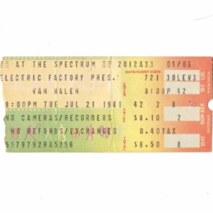 7/21/1981 Ticket - Philly Spectrum