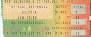 8/2/1981 Van Halen Ticket