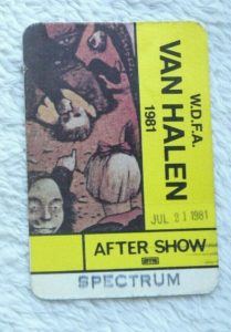 7/21/1981 Van Halen pass