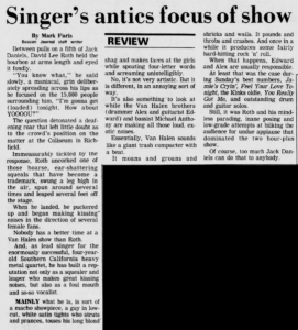 8/2/1981 Van Halen concert review