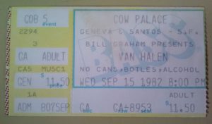 9/15/1982 Van Halen ticket