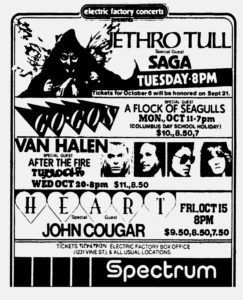 10/19 and 10/20/1982 Philly Spectrum