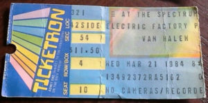 3/21/1984 Van Halen ticket - Philadelphia Spectrum