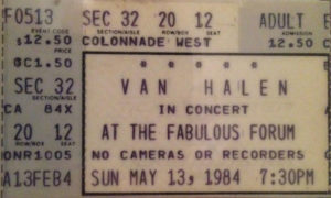 5/13/1984 Van Halen ticket