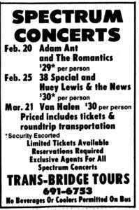 3/20 and 3/21/1984 Van Halen