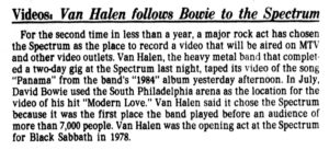 3/20 and 3/21/1984 Van Halen 'Panama' video