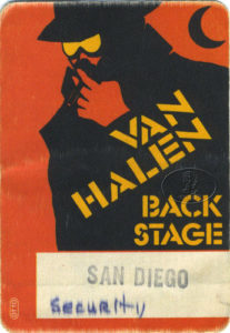 5/20/1984 Van Halen backstage pass - San Diego, CA