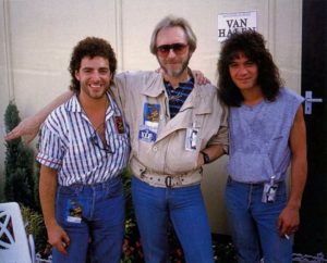 8/18/1984 Neal Schon, John Entwistle, Eddie Van Halen (Photo: Ross Halfin)