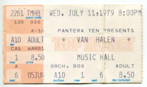 7/11/1979 Van Halen ticket