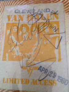 4/29/1980 Van Halen - Richfield, OH - backstage pass