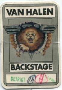 8/14/1982 Van Halen backstage pass