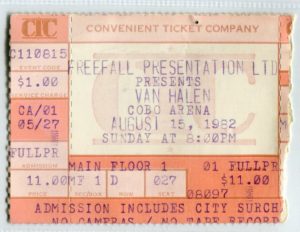 8/15/1982 Van Halen ticket