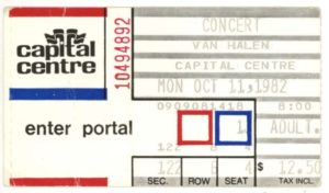 10/11/1982 Van Halen ticket