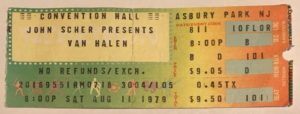 8/11/1979 Van Halen ticket - Asbury Park, NJ