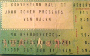 8/11/1979 Van Halen ticket - Asbury Park, NJ