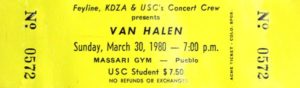 3/30/1980 Van Halen in Pueblo, CO