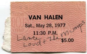 5/28/1977 Whisky - Van Halen ticket